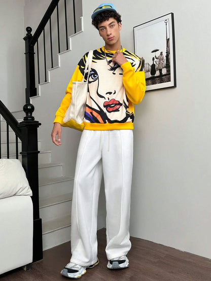 Calça Vintage Oversized Malha Estilo Y2K