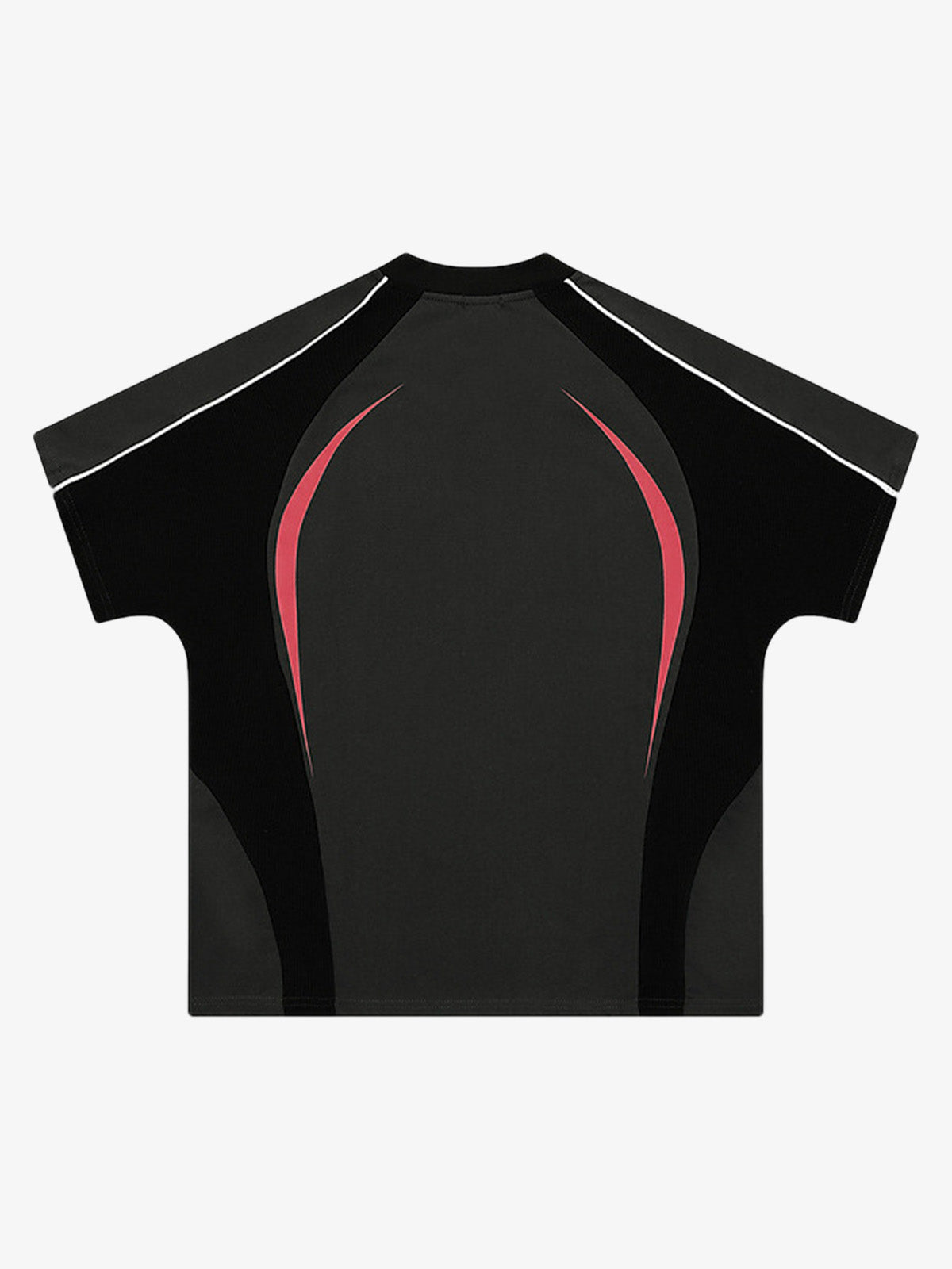 Contrast Color Stitching V-neck Short-sleeved T-shirt