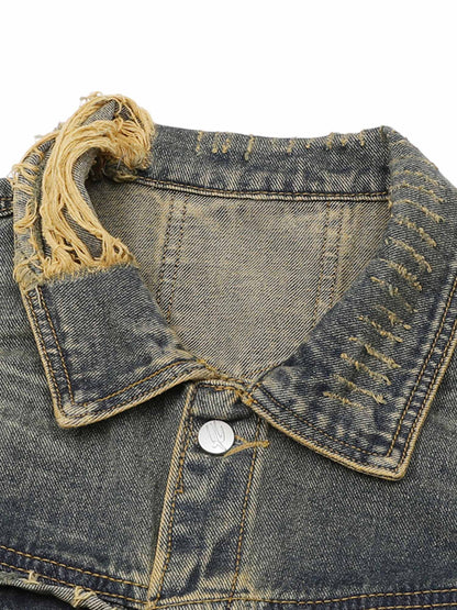 Jaqueta Raw Edge Distressed
