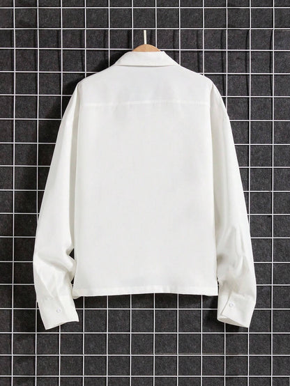 Camisa Homme Longa de Manga Comprida Coreana