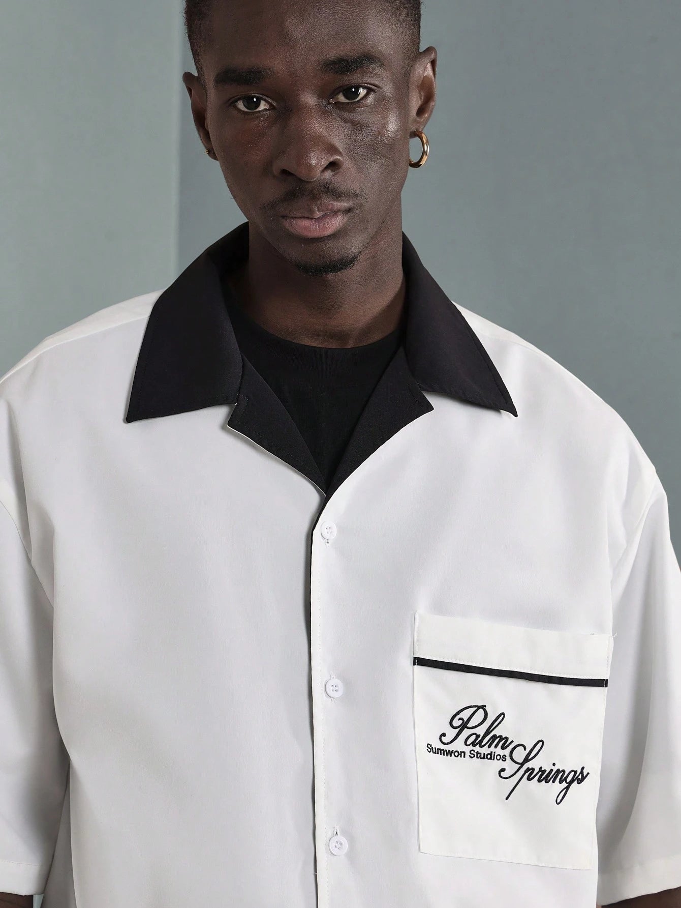 Camisa Manga 3/4 com Gola Padre