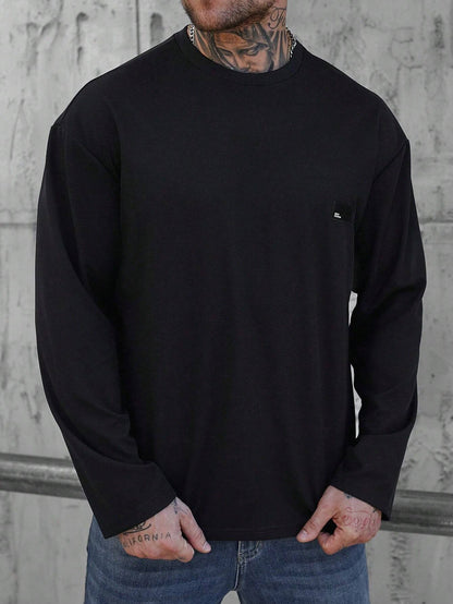 Camiseta CasualCool Black Retro Manga Longa