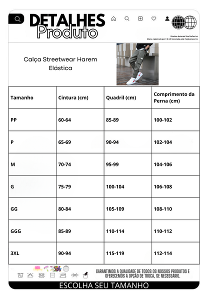 Calça Streetwear Harem Elástica