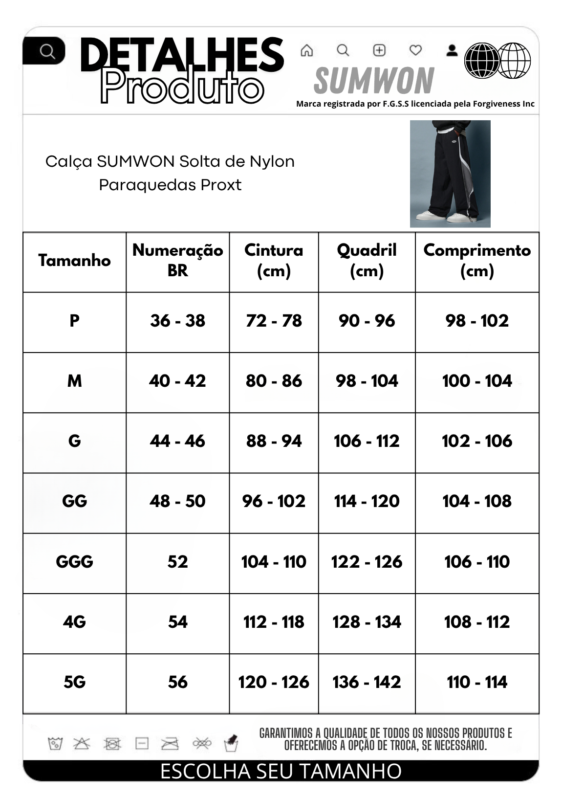 Calça Solta de Nylon Paraquedas Proxt