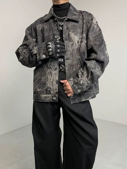 Jaqueta Vintage Letter Embroidered