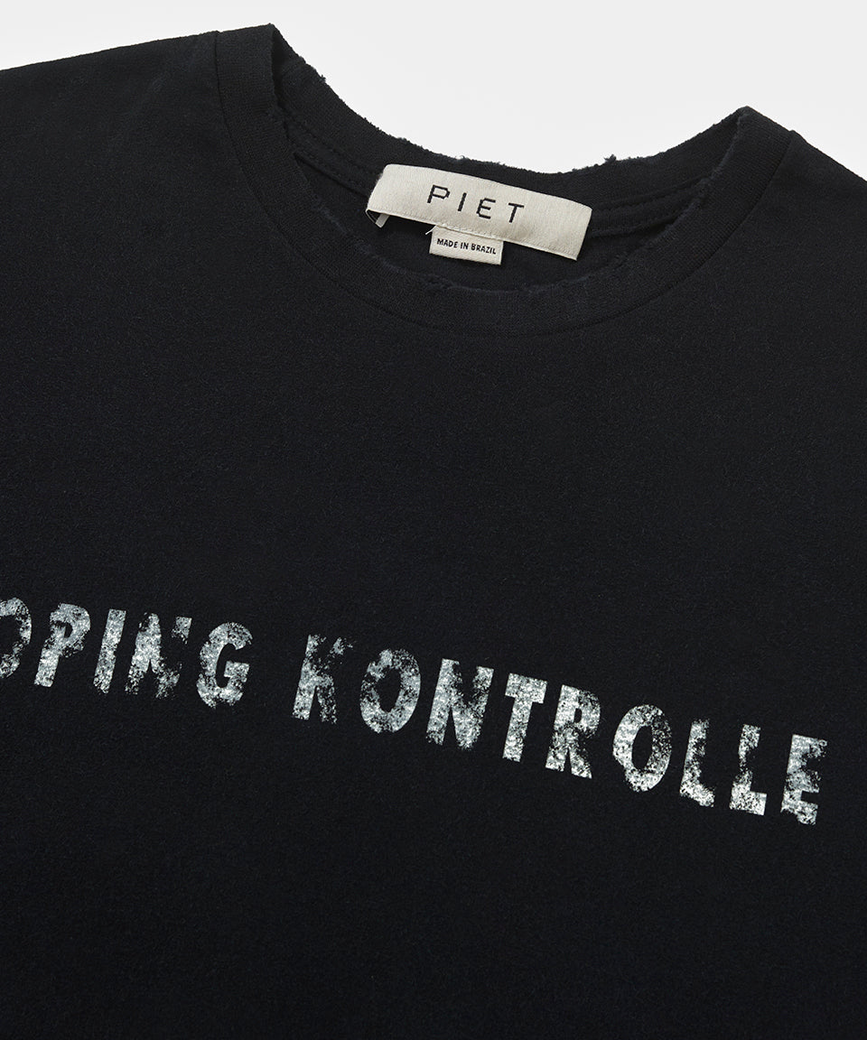 Dopping Kontrolle Raw Edge T-shirt Vintage Black