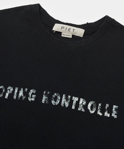 Dopping Kontrolle Raw Edge T-shirt Vintage Black