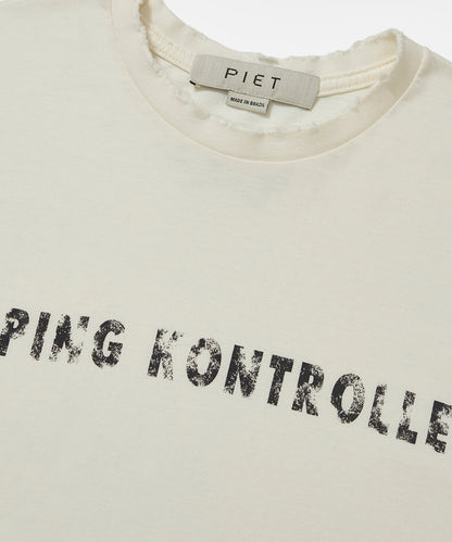 Dopping Kontrolle Raw Edge T-shirt Bone White