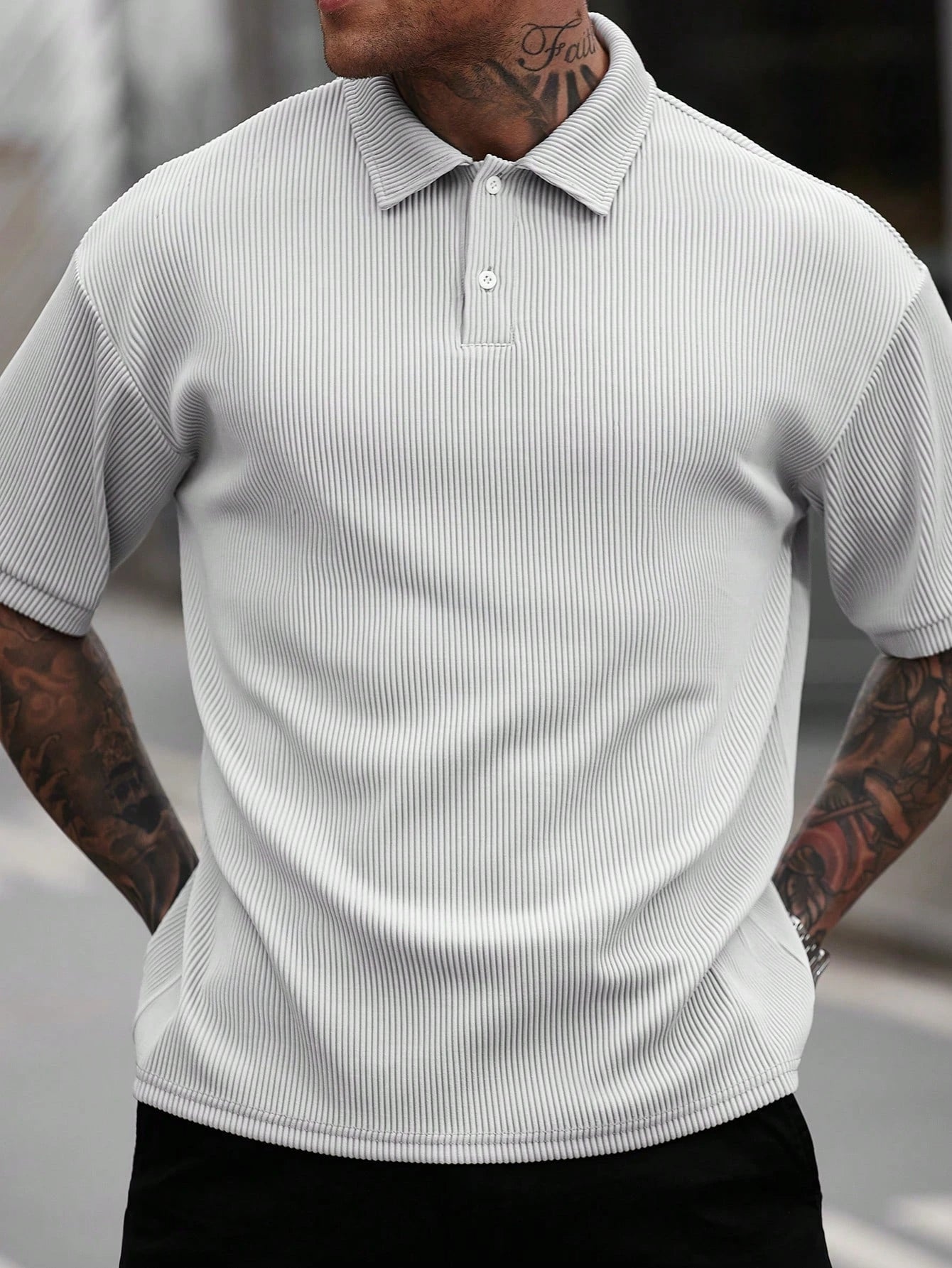 Camisa CasualCool Polo Curta de Abotoamento