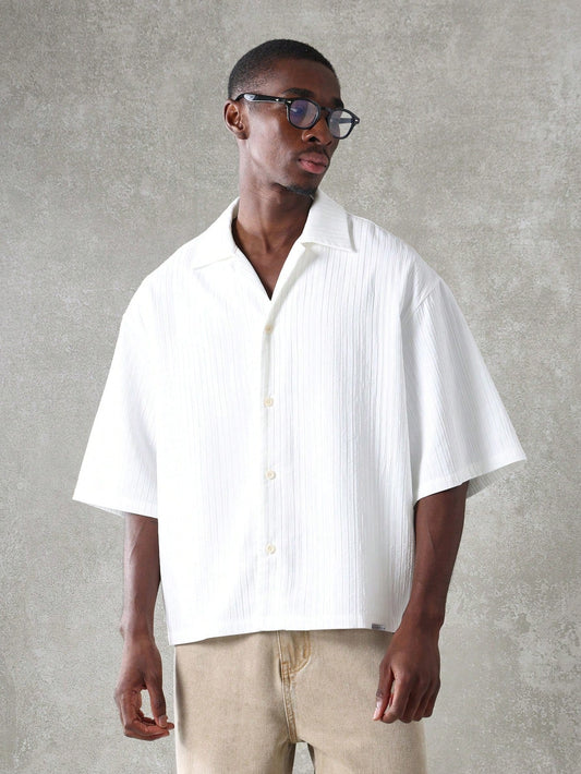 Camisa com Colarinho Revere Estilo Boxy