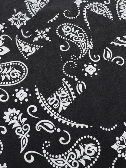 Rock Flame Mountain Cashew Flower Print T-shirt