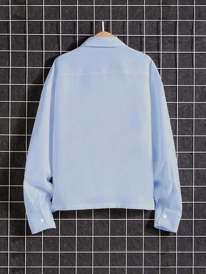 Camisa Homme Longa de Manga Comprida Coreana