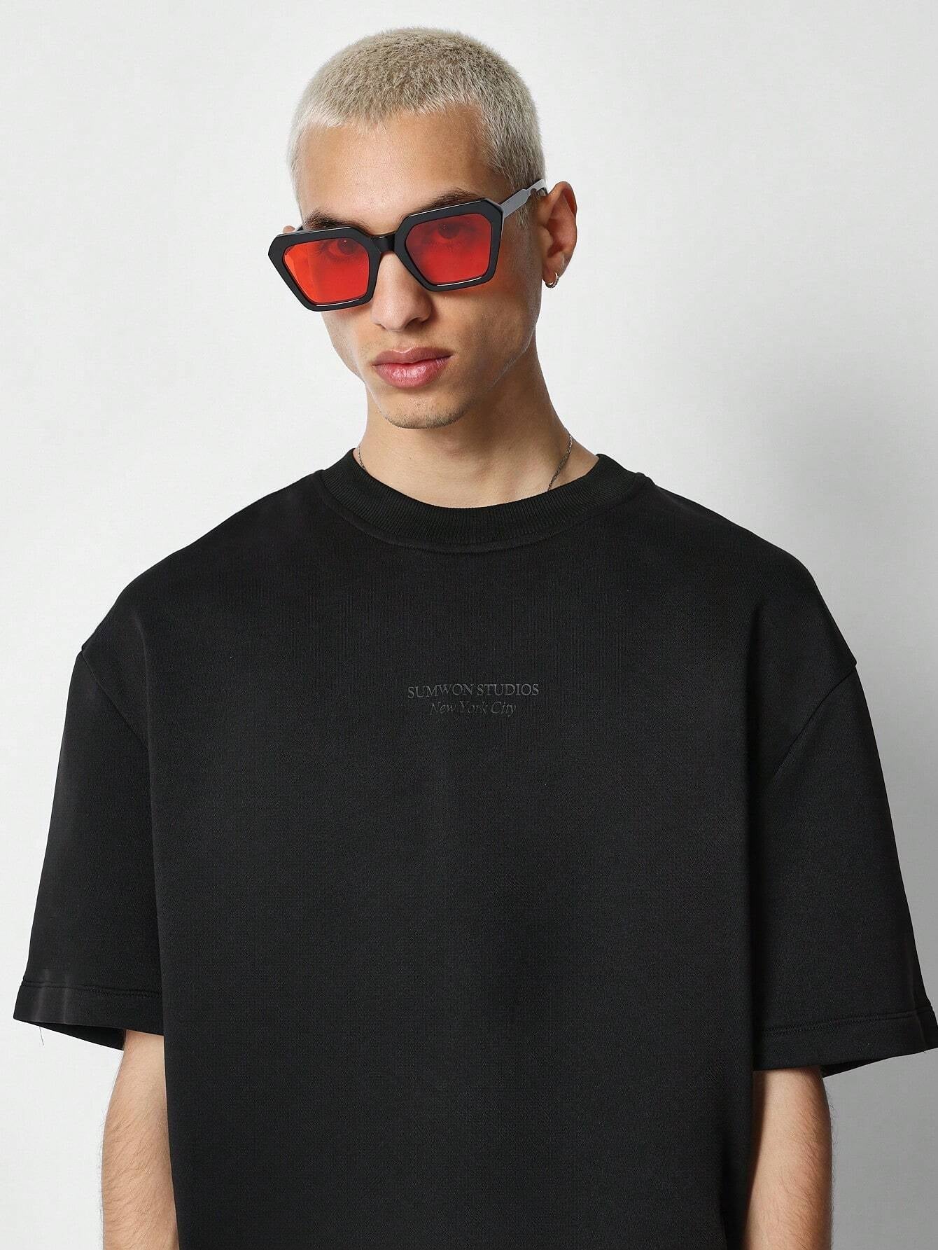 Camiseta de Manga Curta Textura Gravada