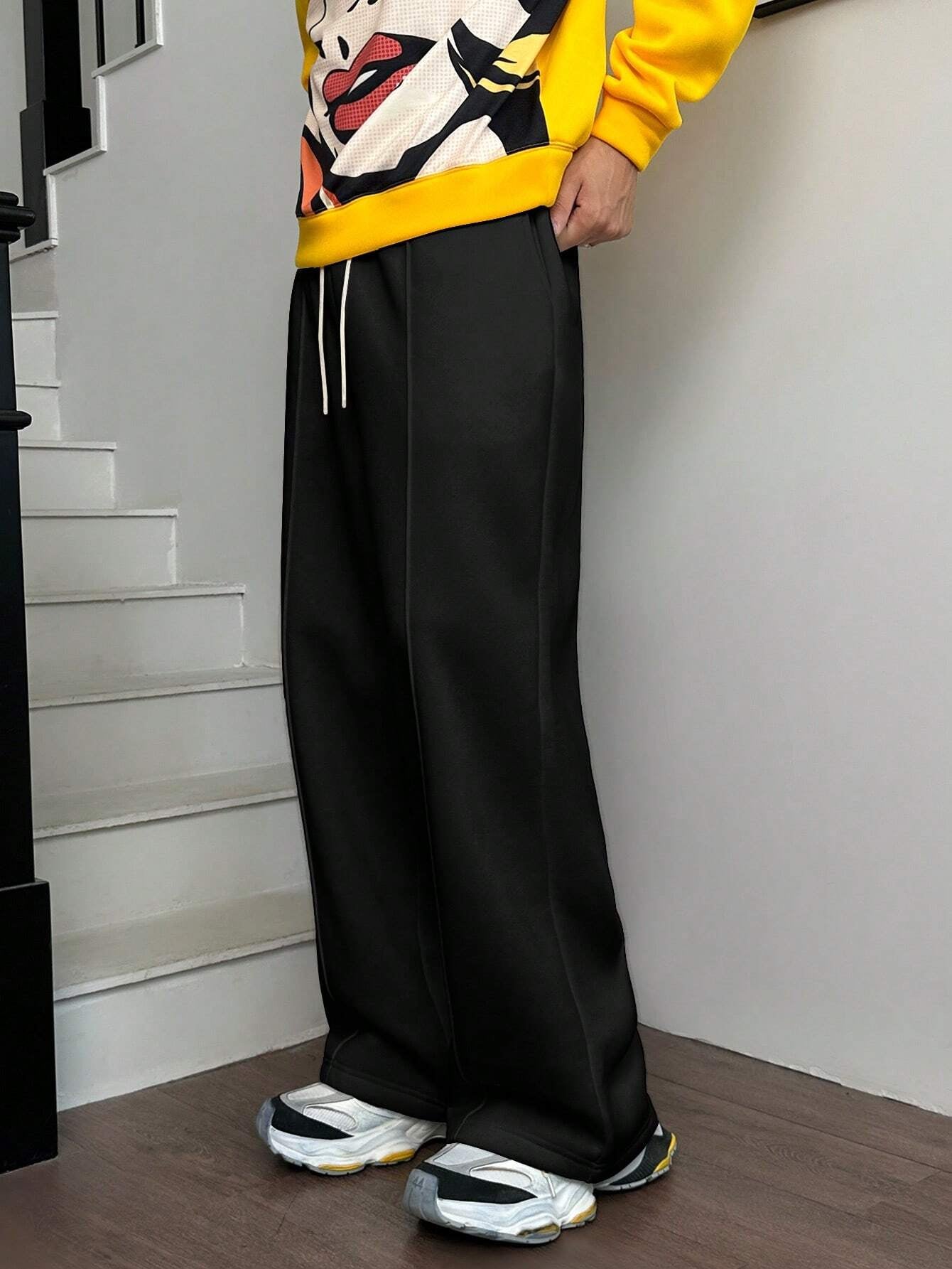 Calça Vintage Oversized Malha Estilo Y2K