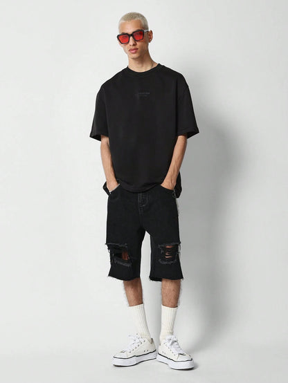 Camiseta de Manga Curta Textura Gravada