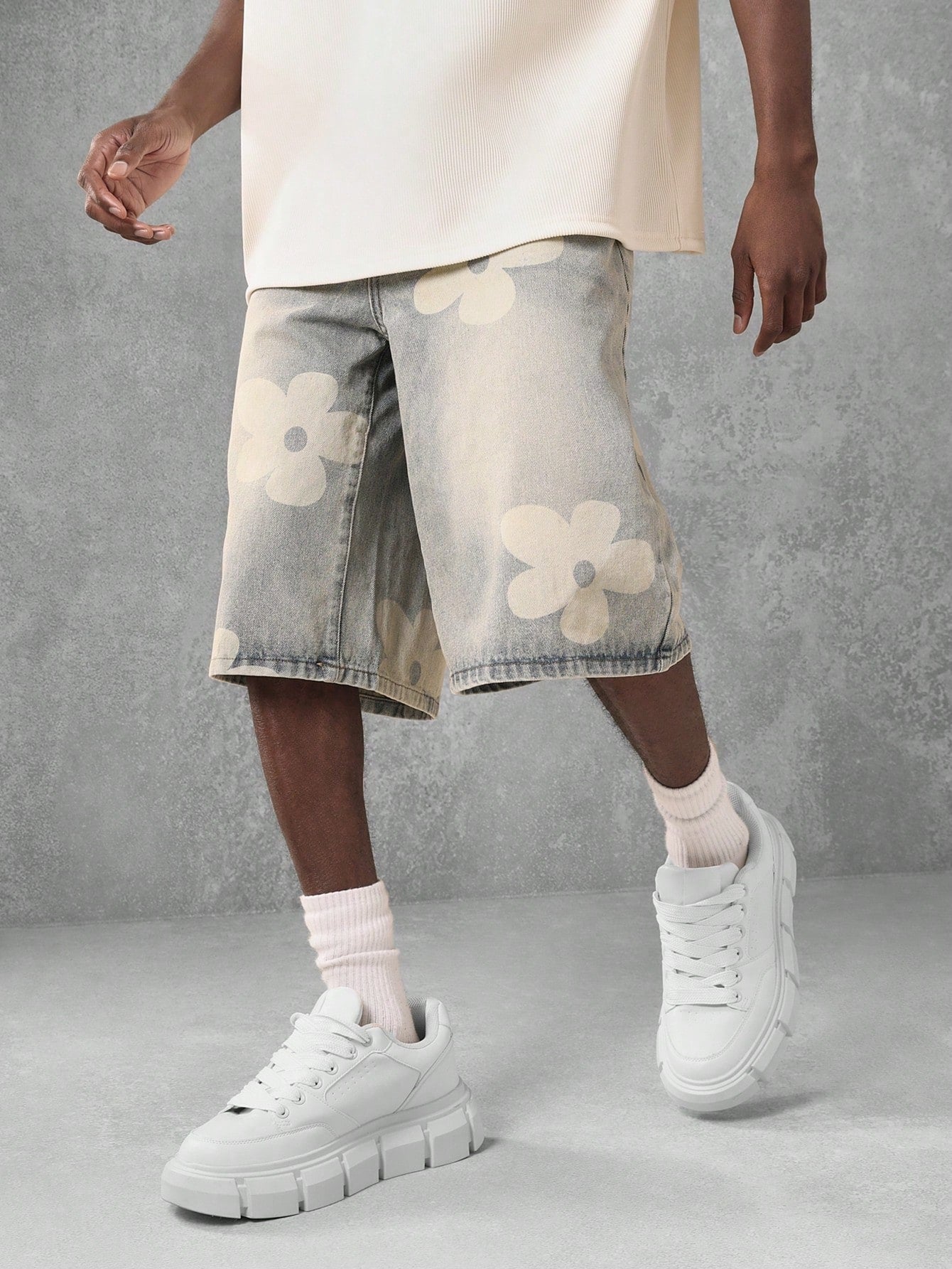 Shorts Denim Florals