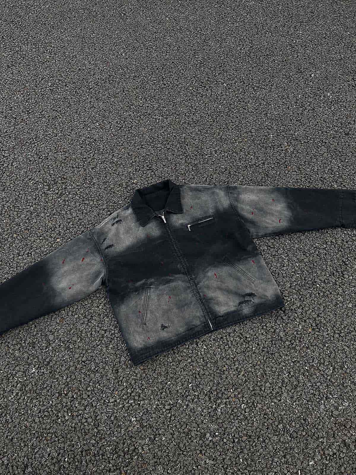 Jaqueta Washed Ink Gradient Ripped