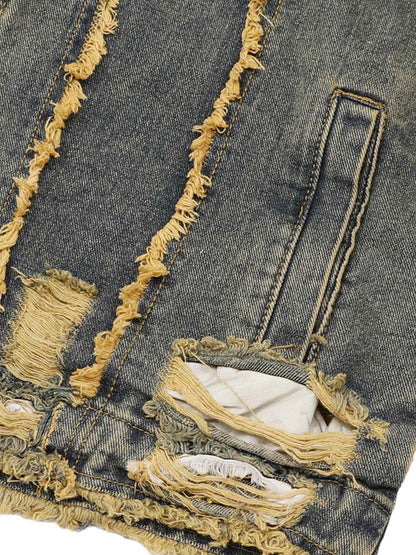 Jaqueta Raw Edge Distressed