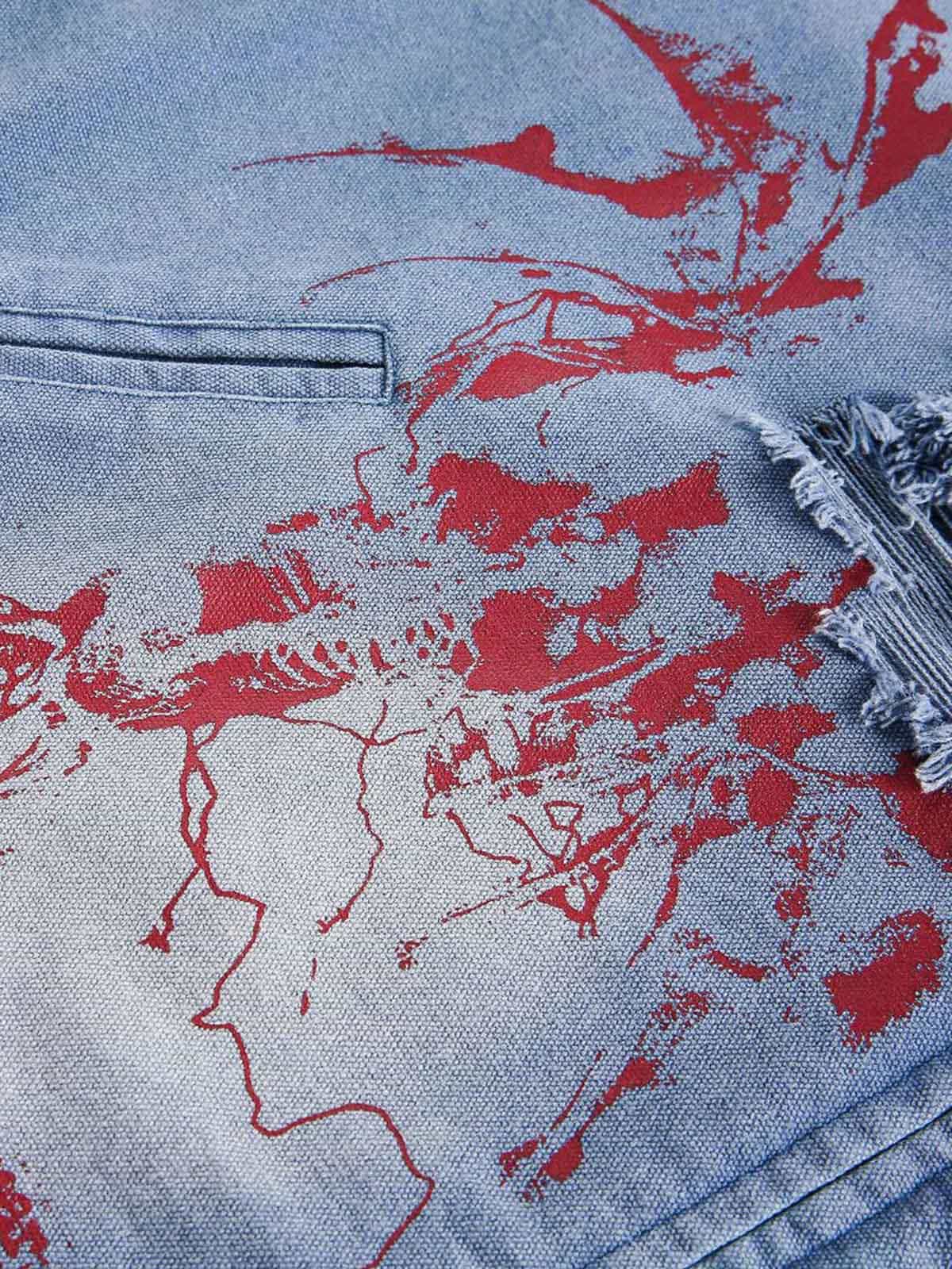 Jaqueta Ripped Graffiti Washed