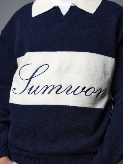 Suéter Polo de Malha Universitária