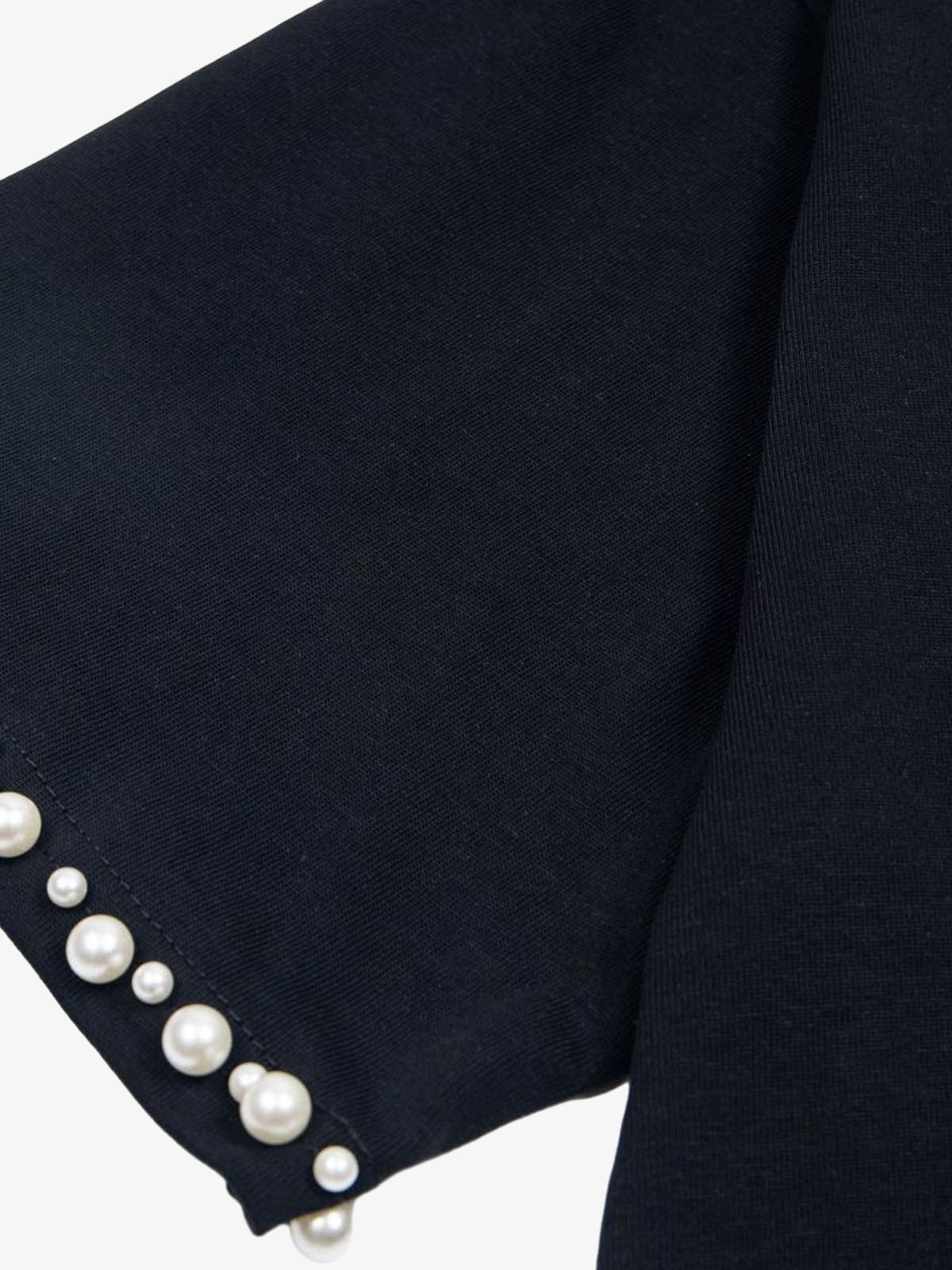 Camiseta Elegant Pearl-Embellished Oversized