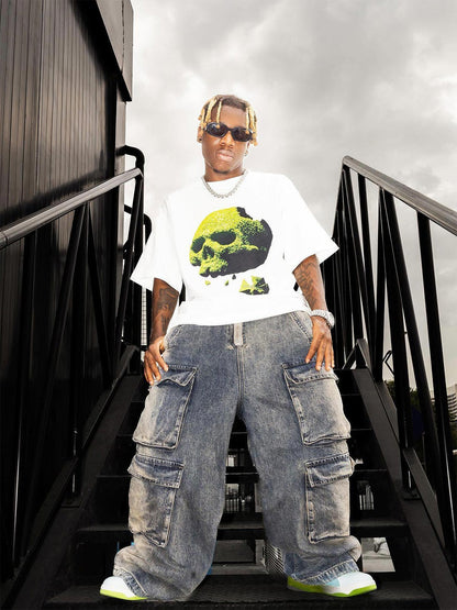 Calça Wide Leg Mult Cargo Jeans