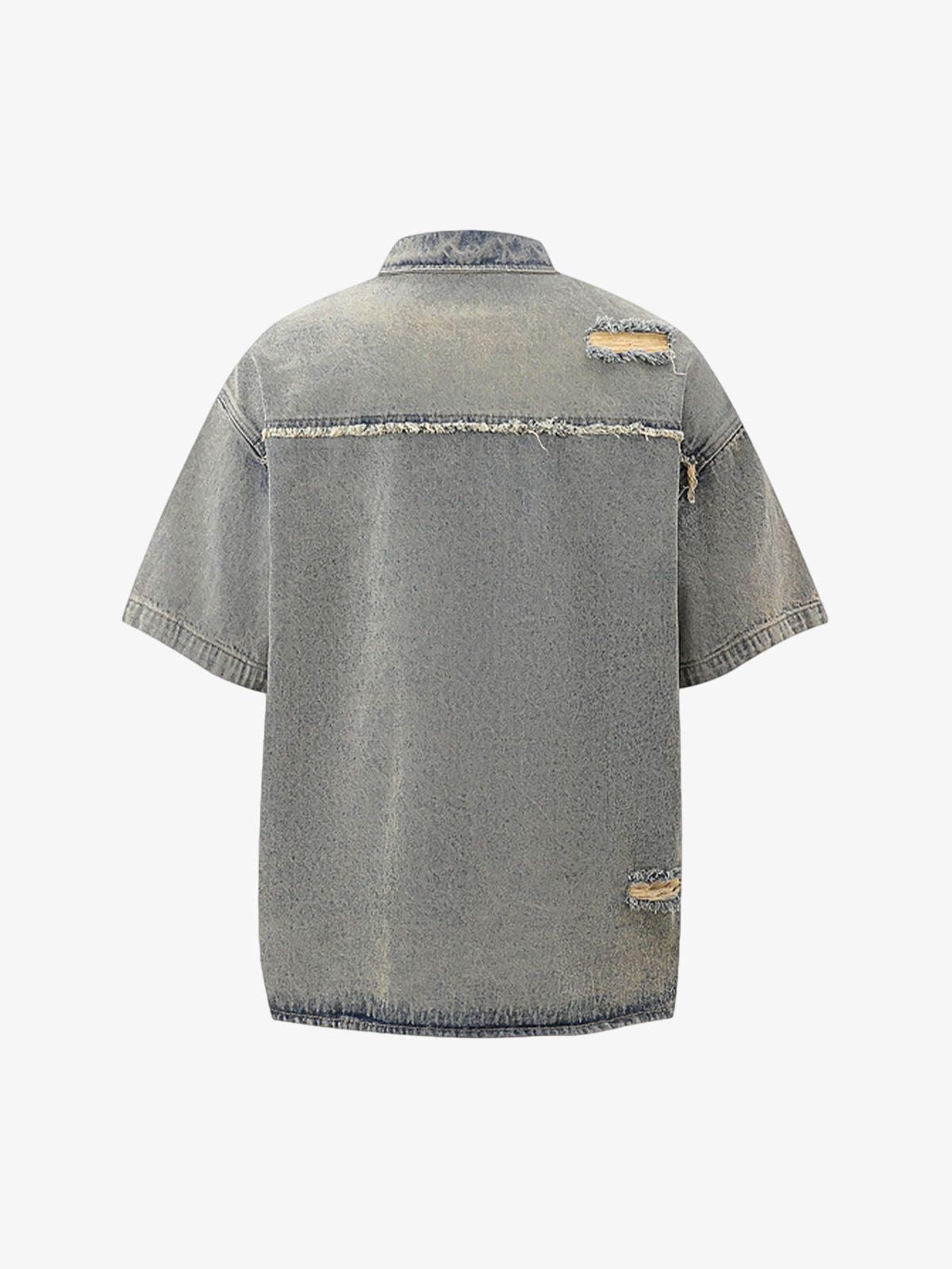 Distressed Ripped Denim Suit - 2460