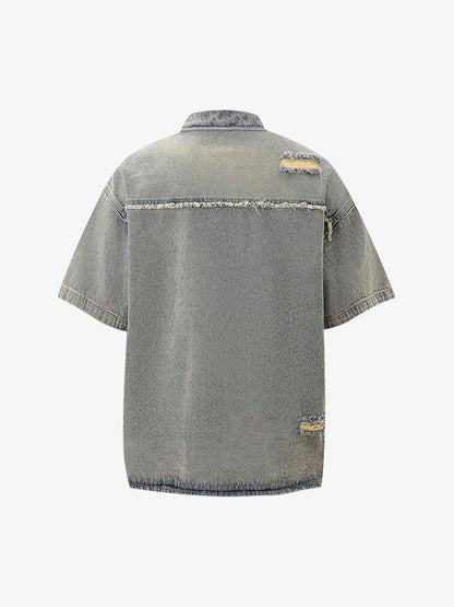 Distressed Ripped Denim Suit - 2460