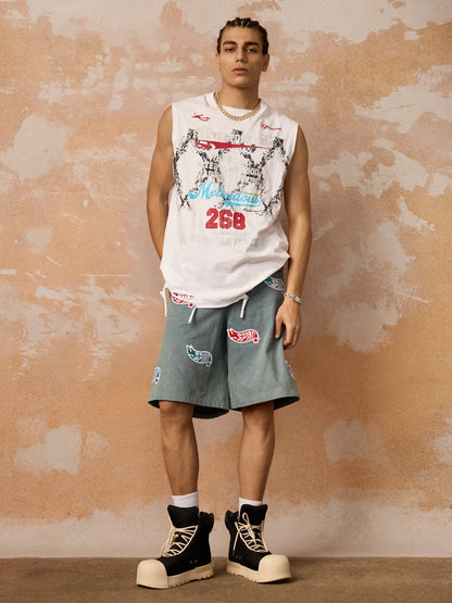 Regata Retro Tattered Print Vest