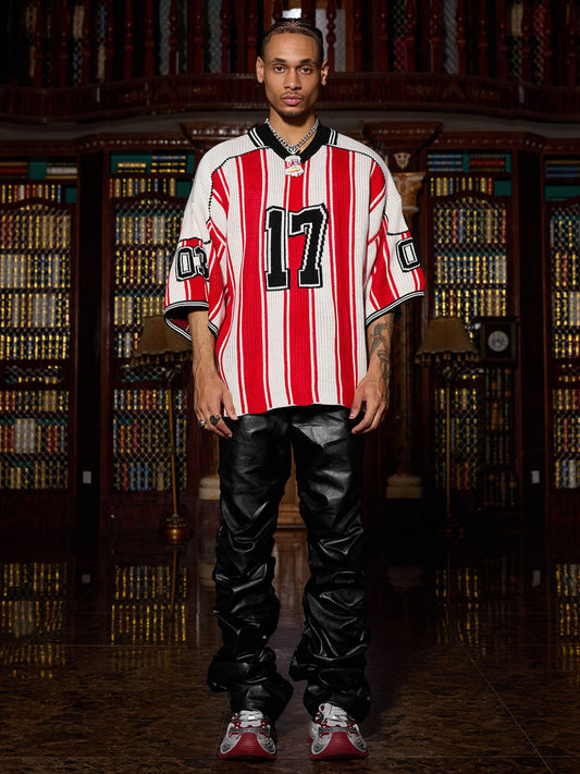 Camiseta Oversized Vintage Striped Baseball sleeved