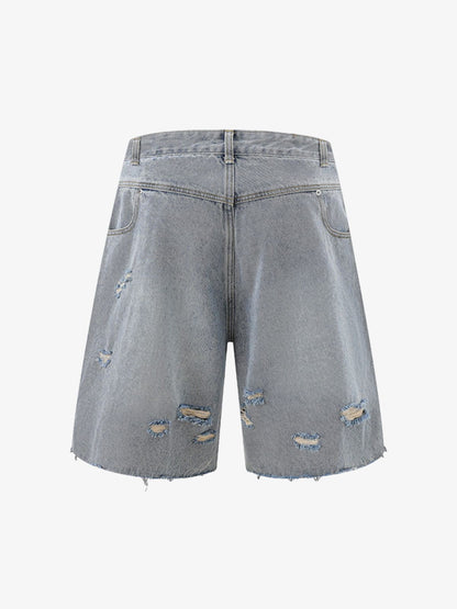 Distressed Ripped Denim Suit - 2460