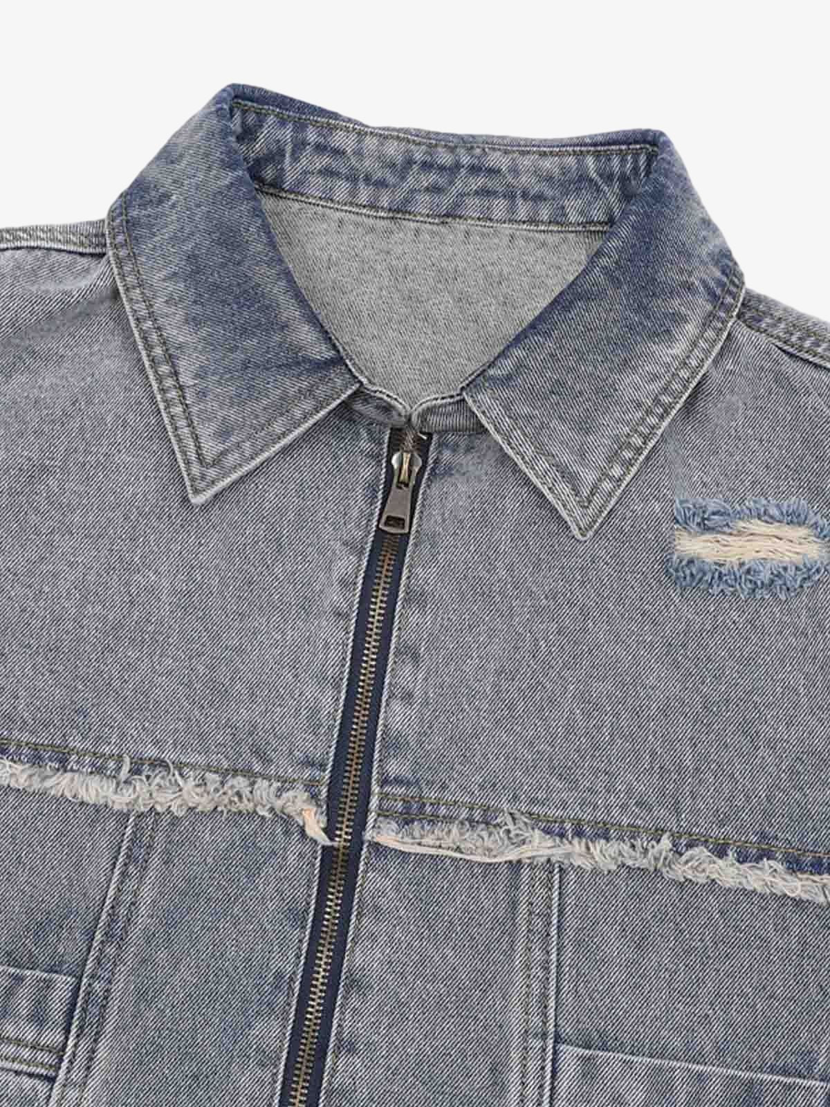 Distressed Ripped Denim Suit - 2460