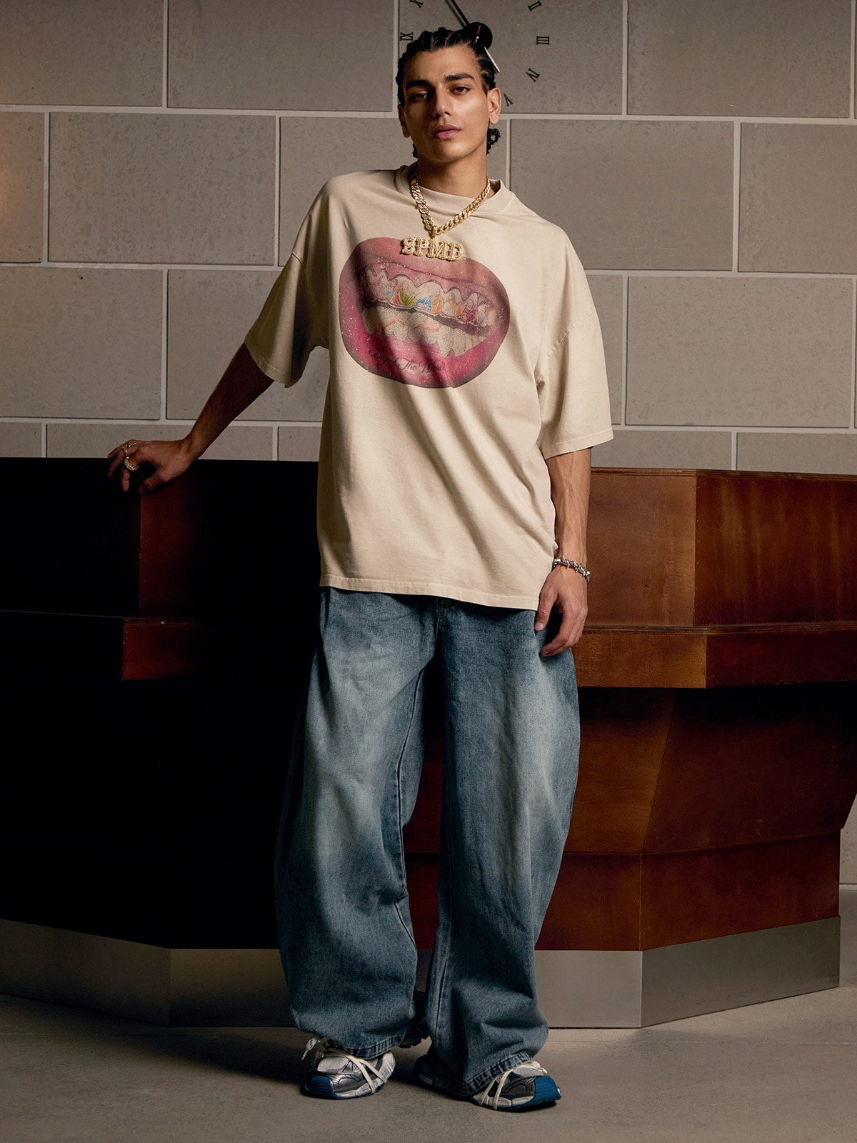 Camiseta Diamond Tooth Pattern