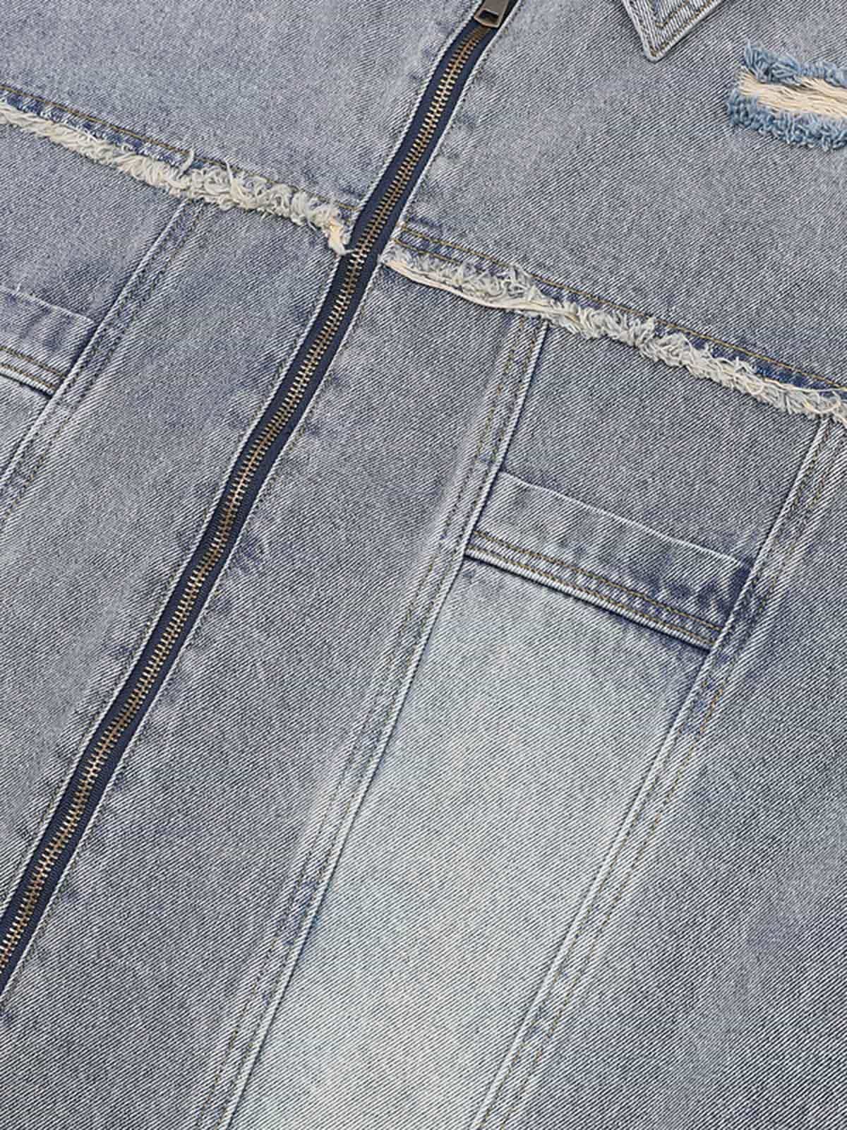 Distressed Ripped Denim Suit - 2460