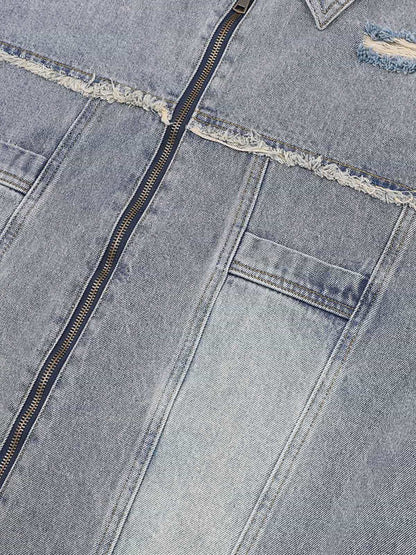 Distressed Ripped Denim Suit - 2460