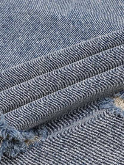 Distressed Ripped Denim Suit - 2460