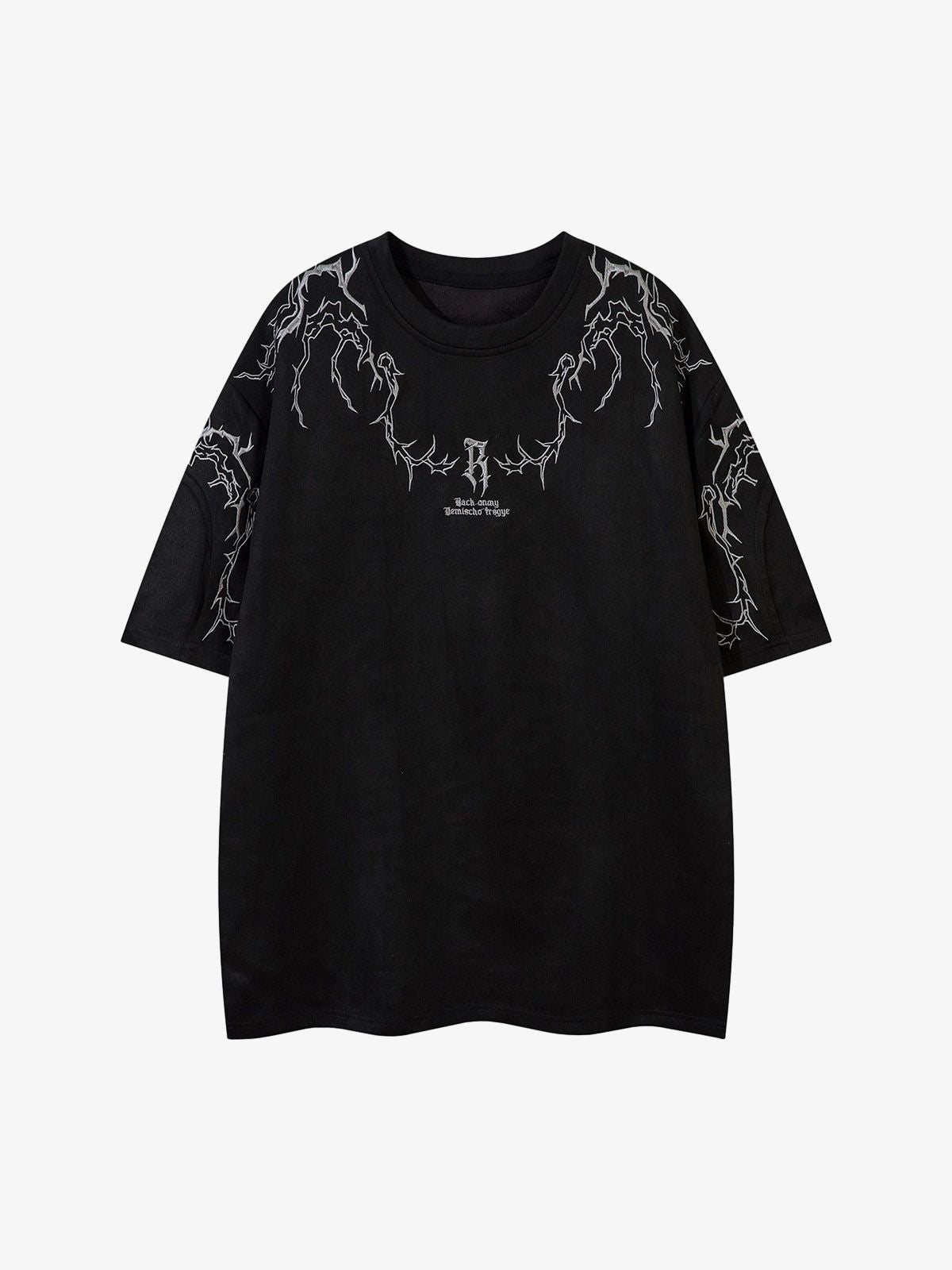 Thorn Embroidery Suede T-Shirt