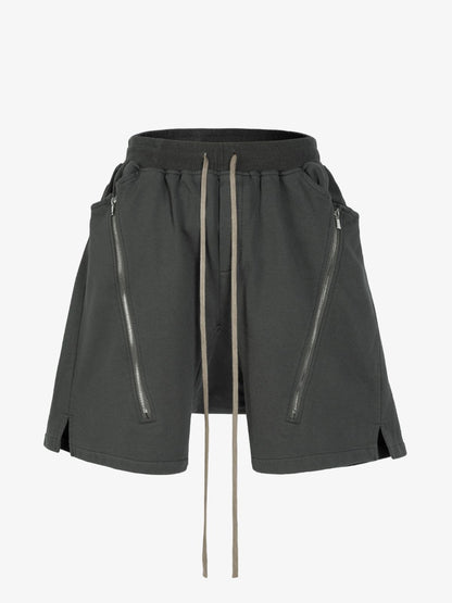 Retro Functional Zipper Slit Jort