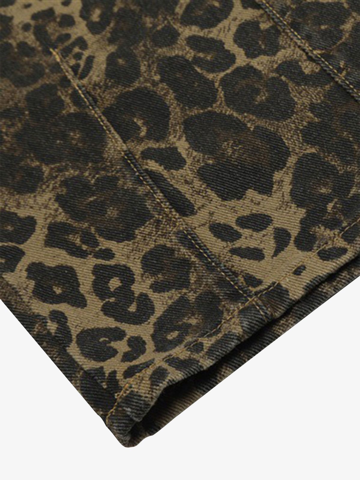 Macacão Leopard Print Street Style Workwear