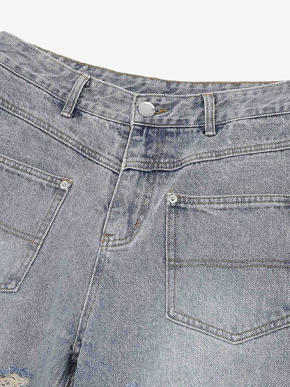 Distressed Ripped Denim Suit - 2460