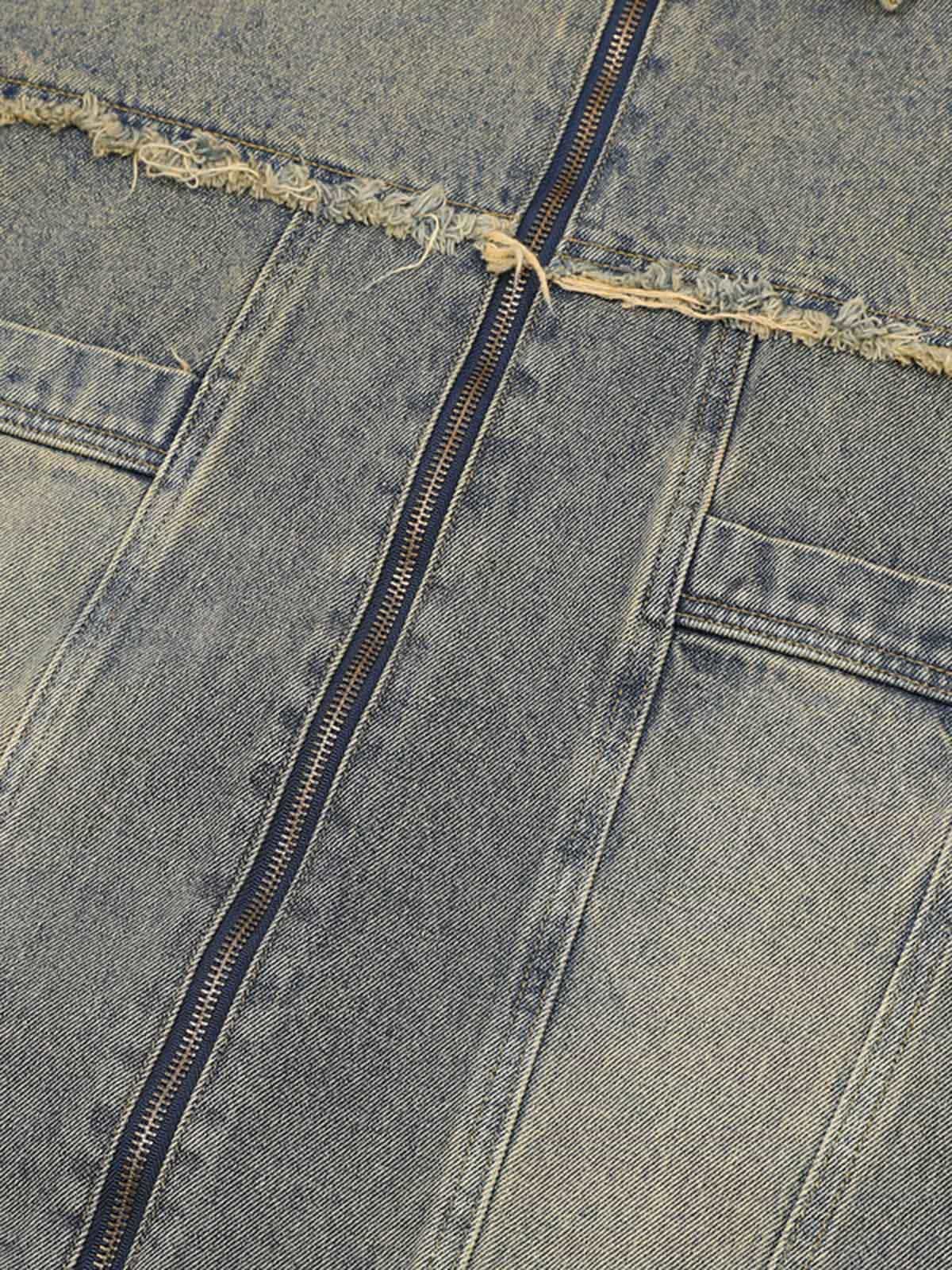 Distressed Ripped Denim Suit - 2460