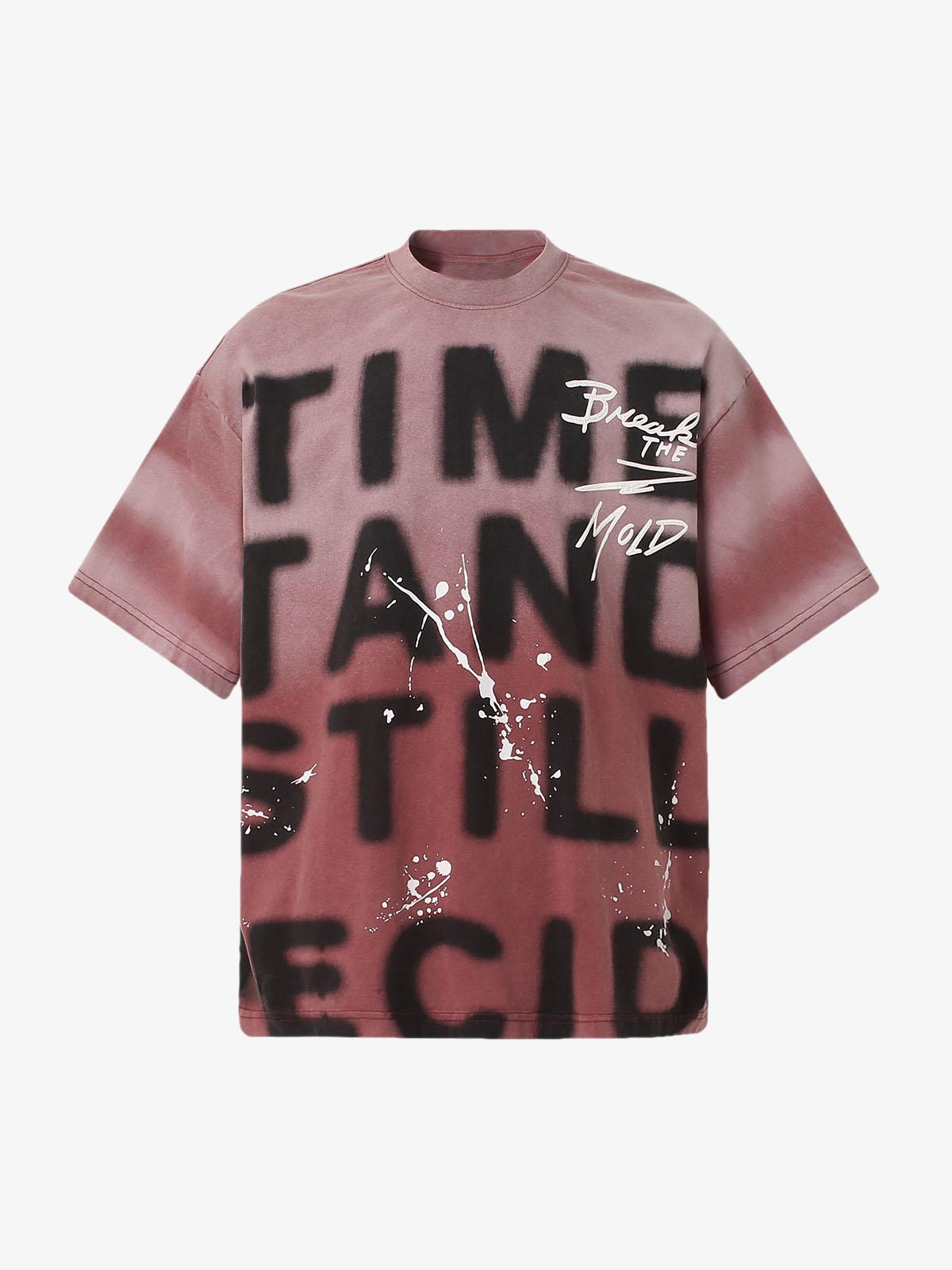 Camiseta Oversized Ink Splash Letter