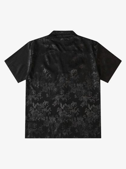Thesupermade Leaves Pattern  Black Vintage Shirts