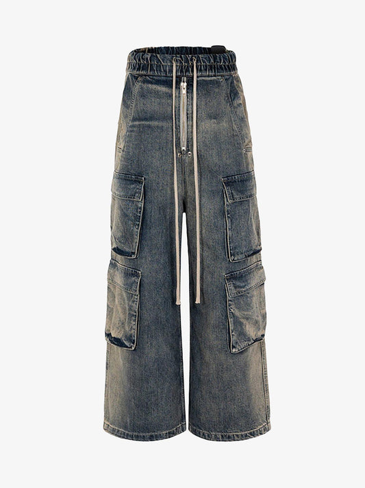 Calça Wide Leg Mult Cargo Jeans