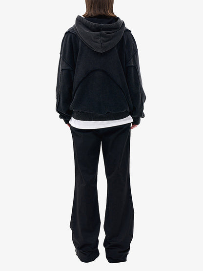 Thesupermade Washed Splicing Hoodie - 1985