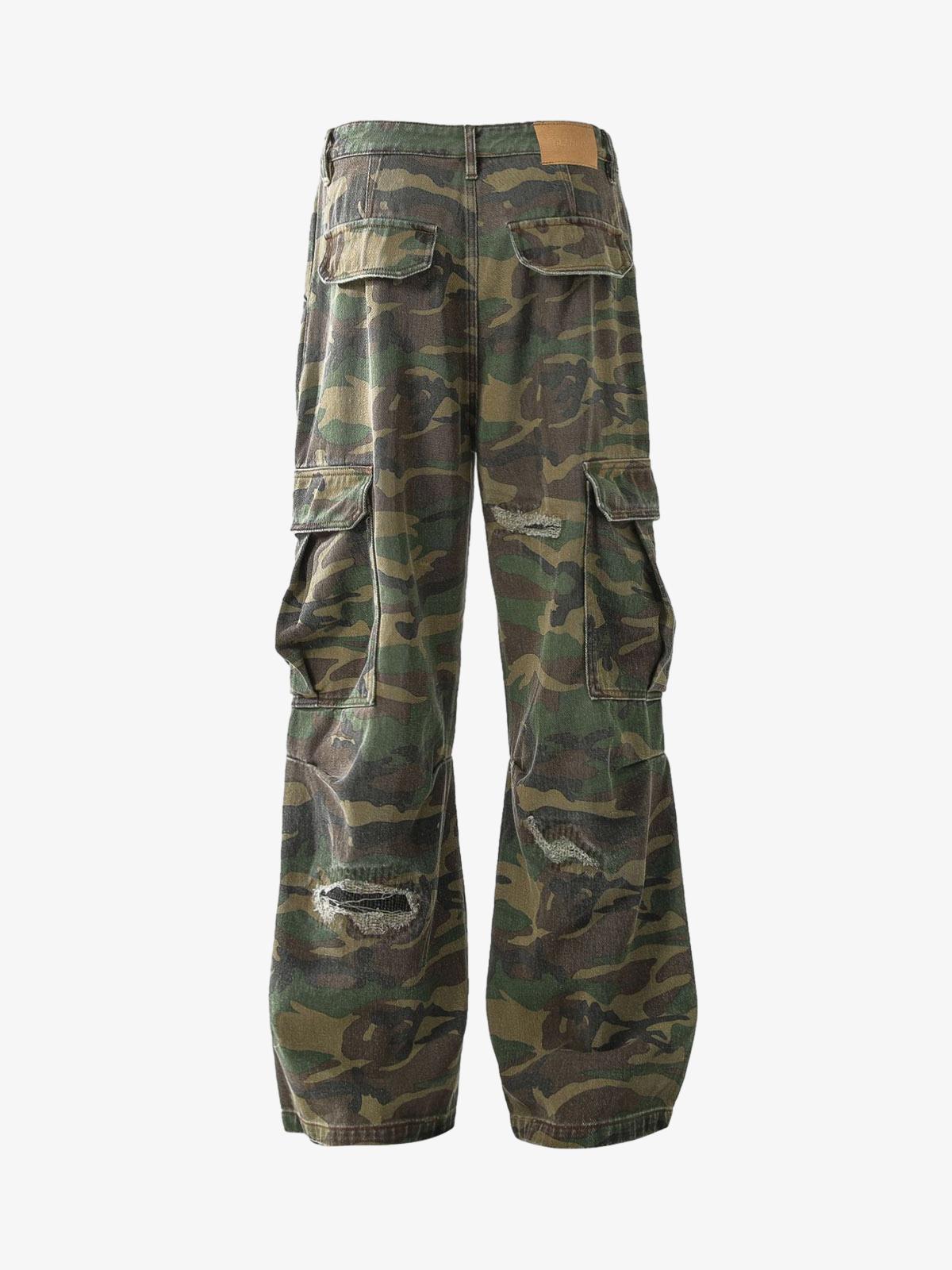 Calça Cargo Camouflage Flared