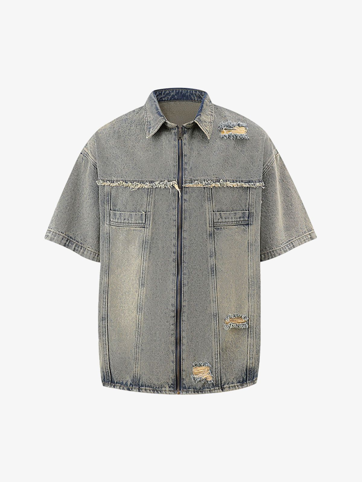 Distressed Ripped Denim Suit - 2460