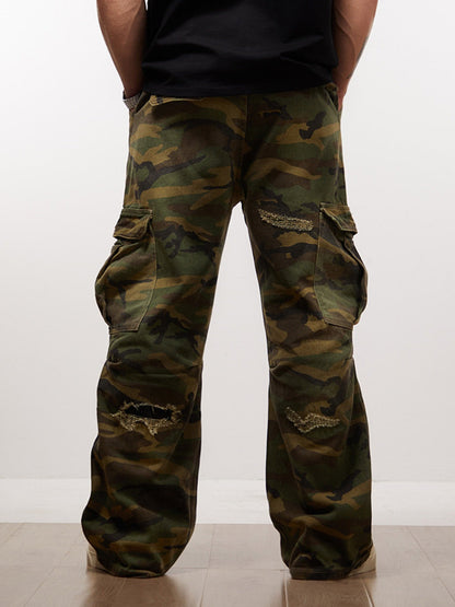 Calça Cargo Camouflage Flared