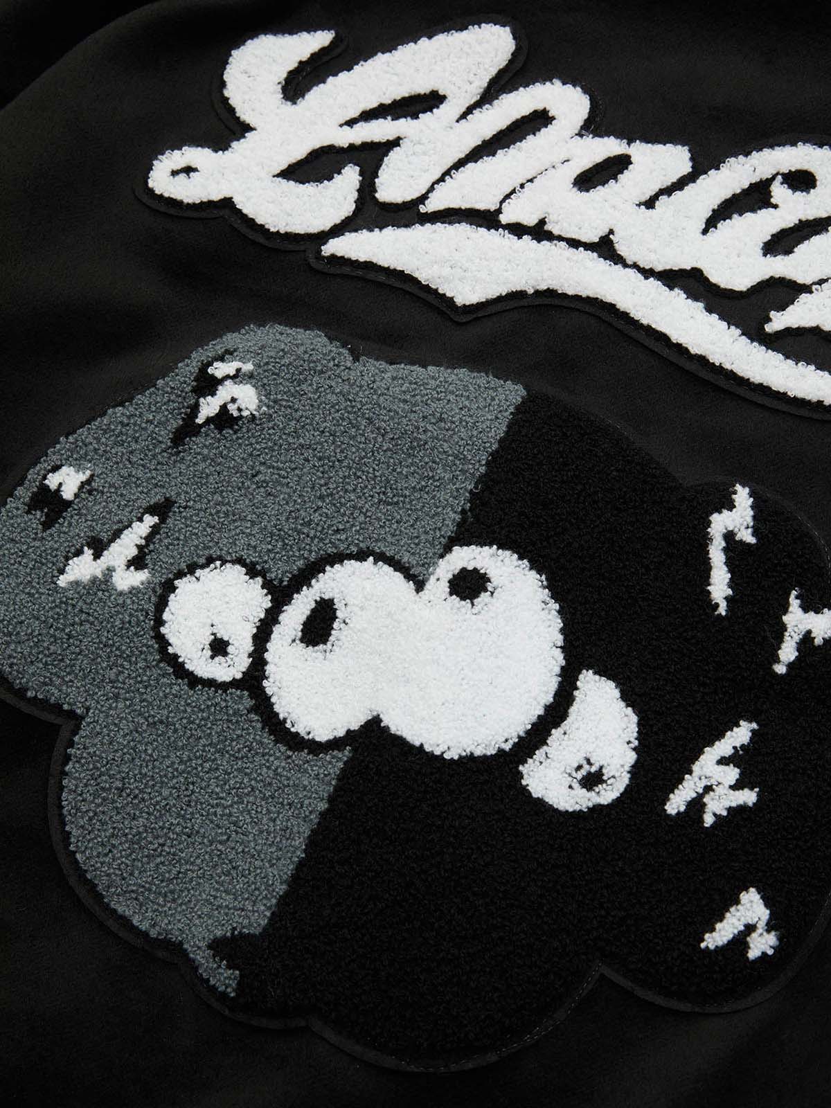 Jaqueta College Pink Terry Patch Baseball Jersey