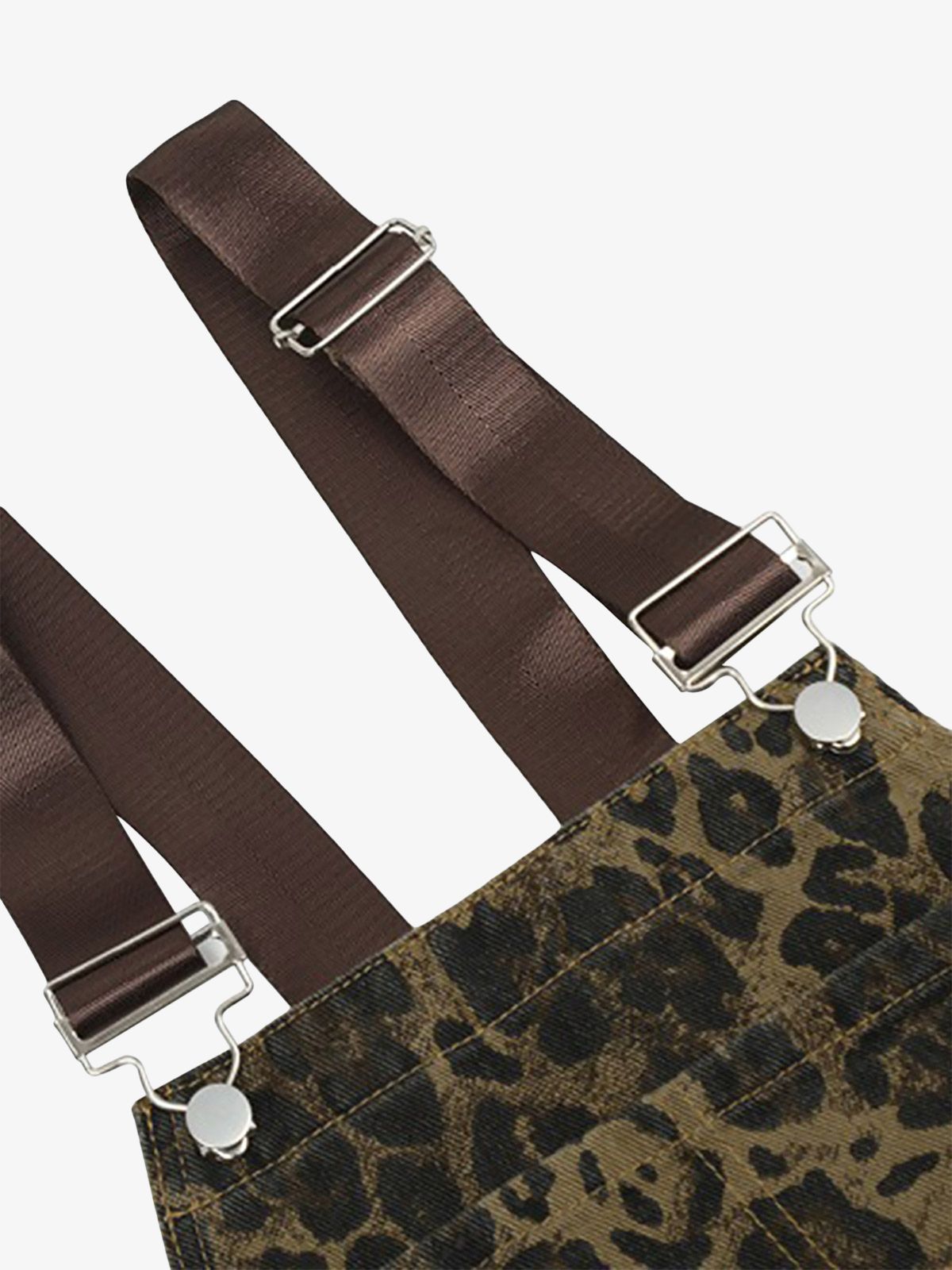 Macacão Leopard Print Street Style Workwear